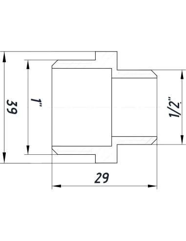 Ниппель редукционный Optimum SN532S 1 х 1/2 дюйма НР, нержавеющая сталь