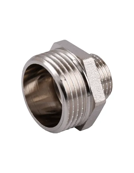 Ніпель редукційний Optimum NN532G 1 х 1/2 дюйми НР, нікельований під прокладку