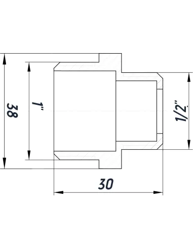 Ніпель редукційний Optimum NN532G 1 х 1/2 дюйми НР, нікельований під прокладку