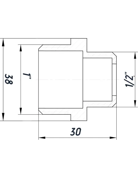 Ніпель редукційний Optimum NN532G 1 х 1/2 дюйми НР, нікельований під прокладку