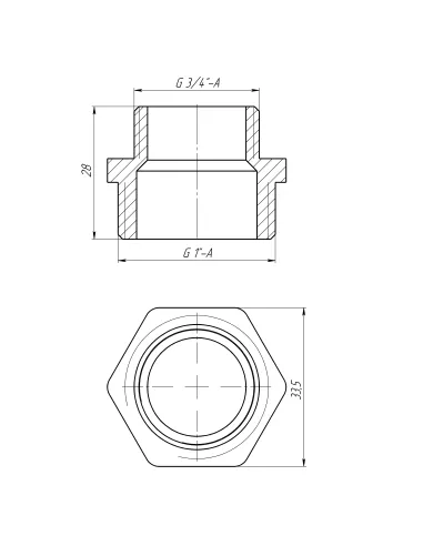 Ниппель редукционный Optimum LN542S 1 х 3/4 дюйма НР, латунный