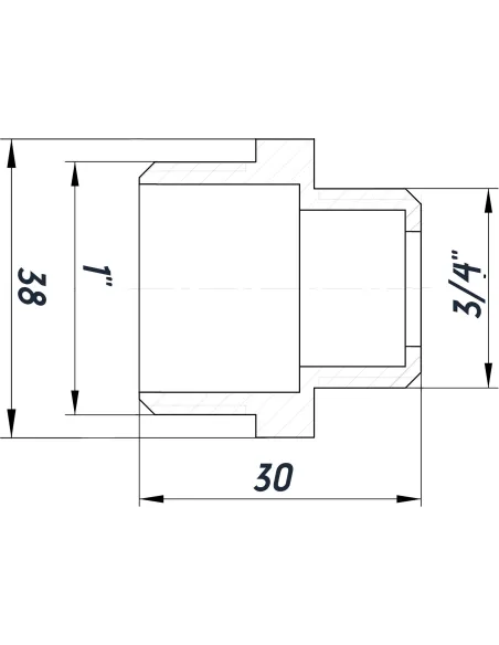 Ниппель редукционный Optimum NN542G 1 х 3/4 дюйма НР, никелированный под прокладку