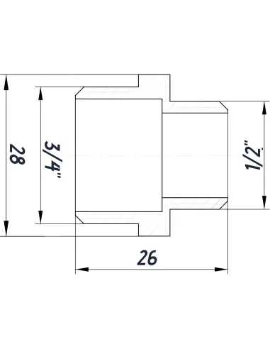 Ниппель редукционный Optimum SN432S 3/4 х 1/2 дюйма НР, нержавеющая сталь