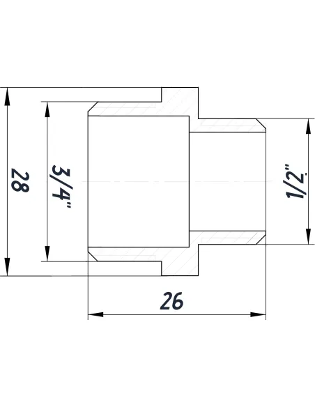 Ниппель редукционный Optimum SN432S 3/4 х 1/2 дюйма НР, нержавеющая сталь