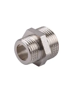 Ниппель редукционный Optimum NN432G 3/4 х 1/2 дюйма НР, никелированный под прокладку