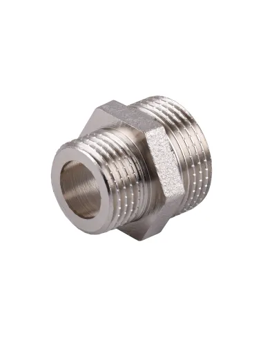 Ниппель редукционный Optimum NN432G 3/4 х 1/2 дюйма НР, никелированный под прокладку