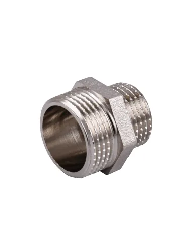 Ниппель редукционный Optimum NN432G 3/4 х 1/2 дюйма НР, никелированный под прокладку