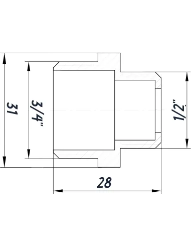Ниппель редукционный Optimum NN432G 3/4 х 1/2 дюйма НР, никелированный под прокладку