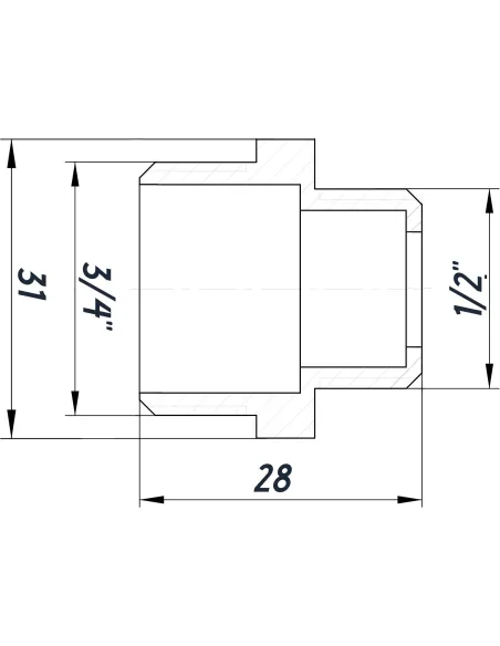 Ніпель редукційний Optimum NN432G 3/4 х 1/2 дюйми НР, нікельований під прокладку