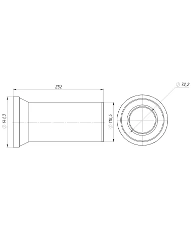 Патрубок для унітазу Optimum OPTI 14110/250, D110, 250 мм, прямий
