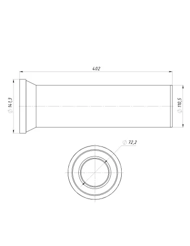 Патрубок для унітазу Optimum OPTI 14110/400, D110, 400 мм, прямий