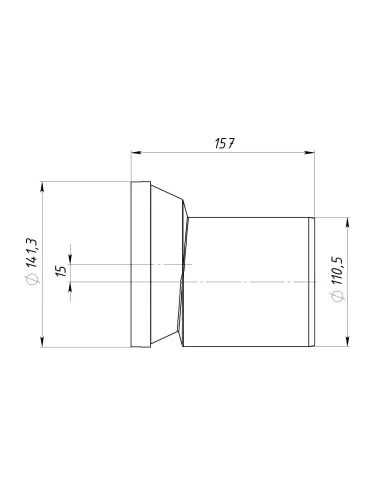 Патрубок для унитаза Optimum OPTI 51110/155, 15 мм, D110, L155 мм, со смещением
