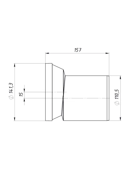 Патрубок для унітазу Optimum OPTI 51110/155, 15 мм, D110, L155 мм, зі зміщенням