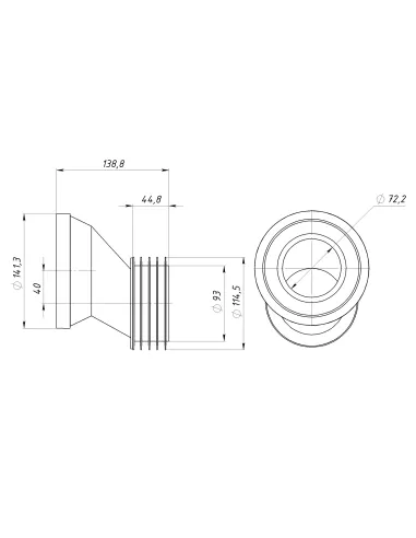 Патрубок для унитаза Optimum OPTI 60115/120, 20 мм, D115, L120 мм, со смещением