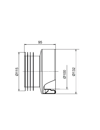 Патрубок для унітазу Optimum OPTI - 01009/09, сполучний, 110 мм