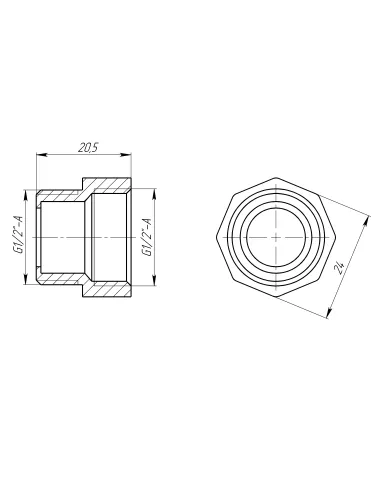 Переходник Optimum LI333S 1/2 дюйма ВН, латунный под прокладку