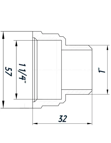 Перехідник редукційний Optimum NK753O 1 1/2 х1 дюйма ВН, нікельований восьмигранний