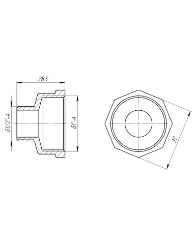 Перехідник редукційний Optimum LI533S 1 х 1/2 дюйма ВН, латунний