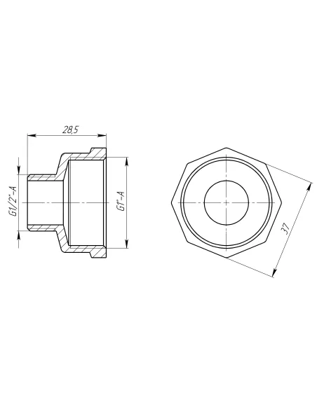 Перехідник редукційний Optimum LI533S 1 х 1/2 дюйма ВН, латунний