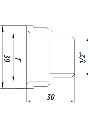 Переходник редукционный Optimum SK533S 1 х 1/2 дюйма ВН, нержавеющая сталь