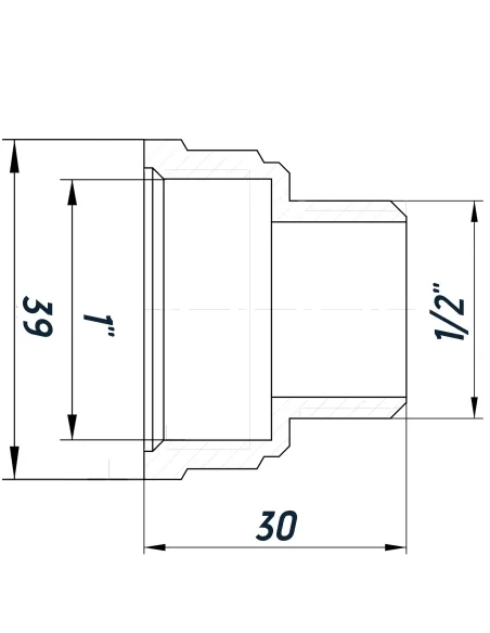 Перехідник редукційний Optimum SK533S 1 х 1/2 дюйма ВН, нержавіюча сталь