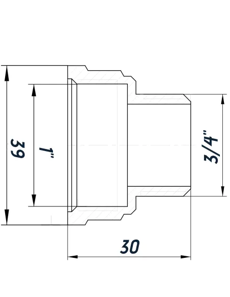 Переходник редукционный Optimum SK543S 1 х 3/4 дюйма ВН, нержавеющая сталь