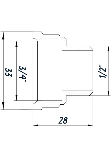 Переходник редукционный Optimum SK433S 3/4 х 1/2 дюйма ВН, нержавеющая сталь