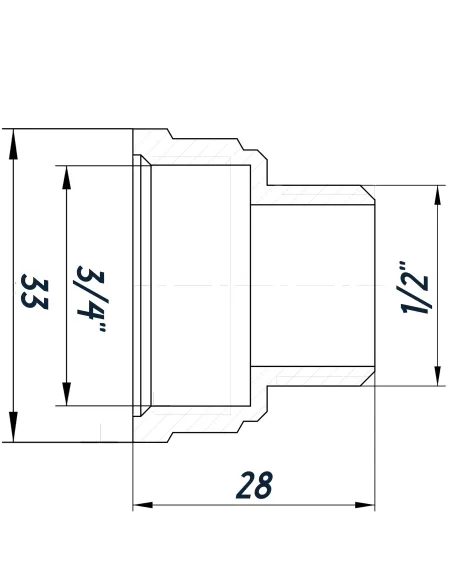 Перехідник редукційний Optimum SK433S 3/4 х 1/2 дюйми ВН, нержавіюча сталь