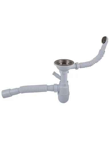 Сифон для кухонного миття Optimum OPTI-27243 31/2 дюйма х 40 з отвором для пральної машини та круглим переливом