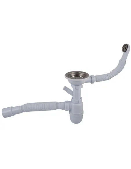 Сифон для кухонного миття Optimum OPTI-27243 31/2 дюйма х 40 з отвором для пральної машини та круглим переливом