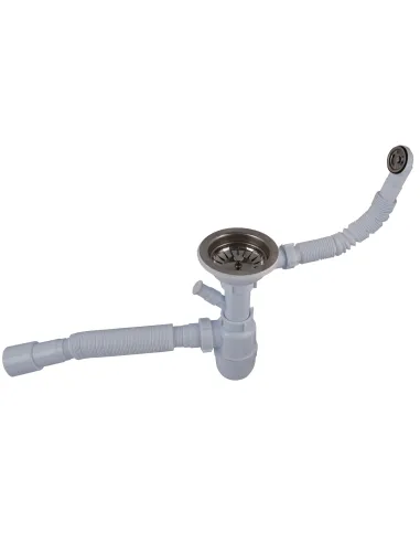 Сифон для кухонной мойки Optimum OPTI-27243 31/2 дюйма х 40 с отверствием для стиральной машины и круглым переливом