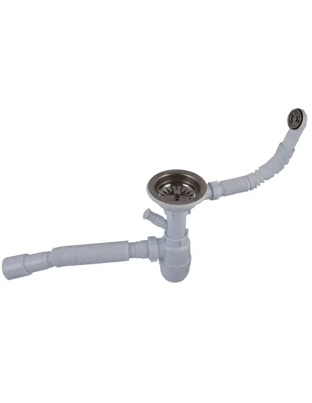 Сифон для кухонного миття Optimum OPTI-27243 31/2 дюйма х 40 з отвором для пральної машини та круглим переливом