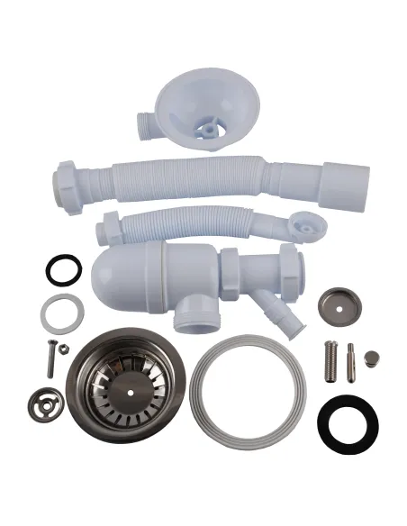 Сифон для кухонного миття Optimum OPTI-27243 31/2 дюйма х 40 з отвором для пральної машини та круглим переливом