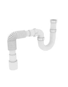 Сифон для умивальника та миття Optimum OPTI-10043 1 1/2 дюйма х 40 без випуску, прямоточний, з гофротрубою 40х40/50