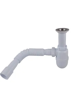 Сифон для умывальника и мойки Optimum OOPTI-11043 1 1/2 дюйма х 40 с литым выпуском и гофротрубой 40х40/50