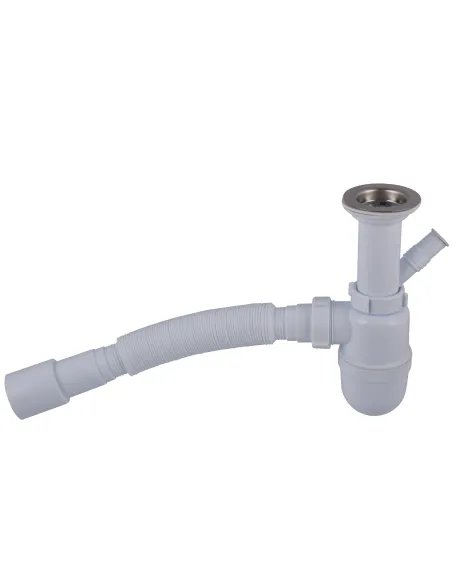 Сифон для умывальника и мойки Optimum OPTI-13043 11/2 дюйма х 40 с отводом для стиральной машины та гофротрубой 40х40/50