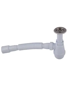 Сифон для умивальника Optimum OPTI-12043 11/4 дюйма х 40 з відведенням для пральної машини та гофротрубою 40х40/50
