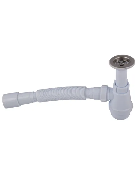 Сифон для умивальника Optimum OPTI-12043 11/4 дюйма х 40 з відведенням для пральної машини та гофротрубою 40х40/50