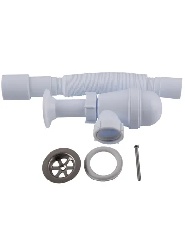 Сифон для умывальника Optimum OPTI-12043 11/4 дюйма х 40 с отводом для стиральной машины та гофротрубой 40х40/50