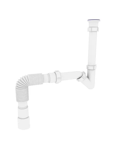 Сифон для биде Optimum OPTI-18050 с резьбовым выпуском и гофротрубой 32х40/50