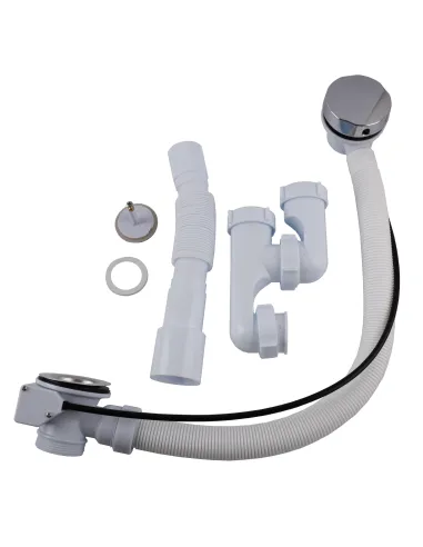 Сифон для ванны Optimum OPTI-27433 полуавтомат, с ревизией и гофроутробой 40х40/50