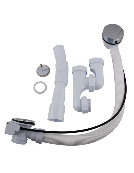 Сифон для ванны Optimum OPTI-27433 полуавтомат, с ревизией и гофроутробой 40х40/50