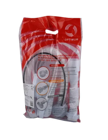 Сифон для ванни Optimum OPTI-27433 напівавтомат, з ревізією та гофроутробою 40х40/50