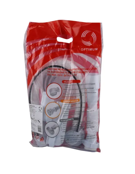 Сифон для ванны Optimum OPTI-27433 полуавтомат, с ревизией и гофроутробой 40х40/50