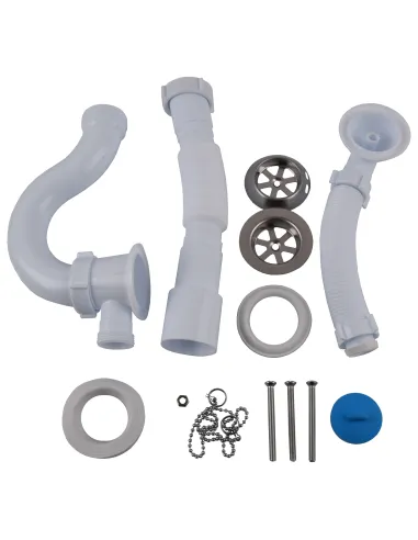 Сифон для ванны Optimum OPTI-26133 прямоточный с выпуском 1 1/2 дюйма, переливом и гофроутробой 40х40/50