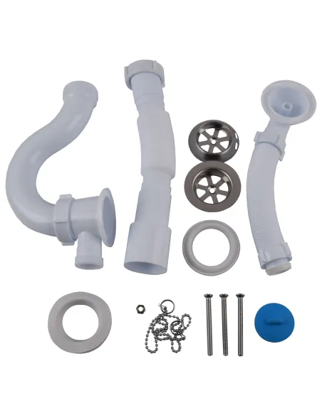 Сифон для ванни Optimum OPTI-26133 прямоточний з випуском 1 1/2 дюйма, переливом та гофроутробою 40х40/50