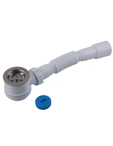 Сифон для душевого поддона Optimum OPTI- 09033 низкий, бутылочный, с выпуском 1 1/2 дюйма та гофротрубой 40*40/50