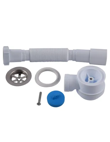 Сифон для душевого поддона Optimum OPTI- 09033 низкий, бутылочный, с выпуском 1 1/2 дюйма та гофротрубой 40*40/50