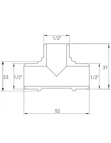 Тройник Optimum NT332S 1/2 дюйм, ННН, никелированный