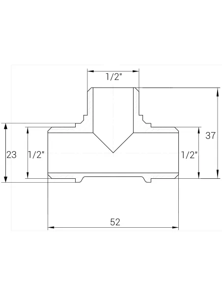 Трійник Optimum NT332S 1/2 дюйм, ПНН, нікельований